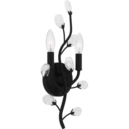 Heiress 2 Light Wall Sconce, Matte Black