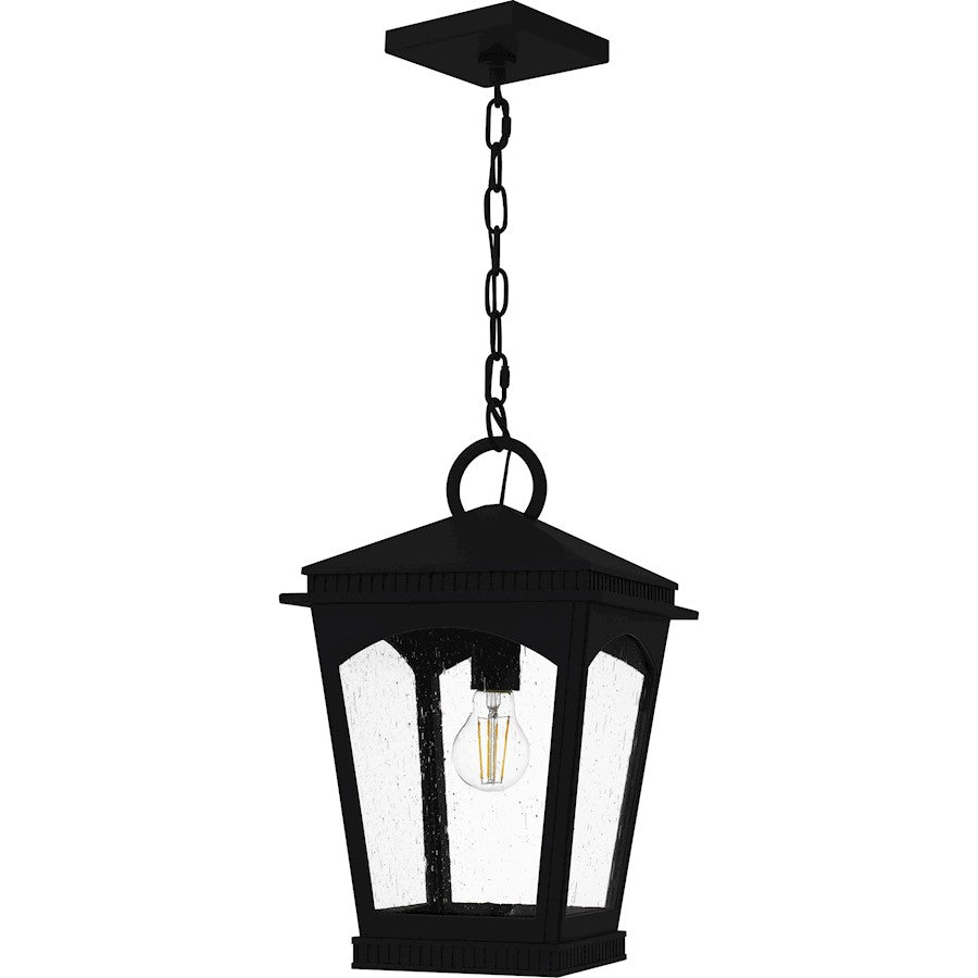 Huck 1Light Mini Pendant, Earth Black/Clear Seedy Glass
