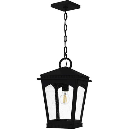 Huck 1Light Mini Pendant, Earth Black/Clear Seedy Glass