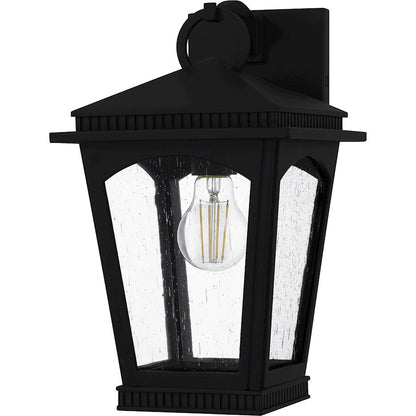 Huck 1Lt 13" Outdoor Lantern, Earth Black/Clear Seedy