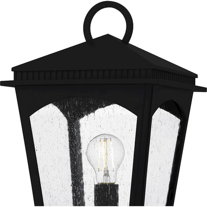 Huck 1Lt 19" Outdoor Lantern, Earth Black/Clear Seedy
