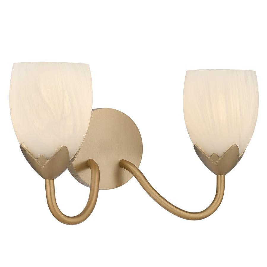 Quoizel Jacobs 2-Lt Brz Gold Vanity Light, Brz Gold - JACO8616BGD