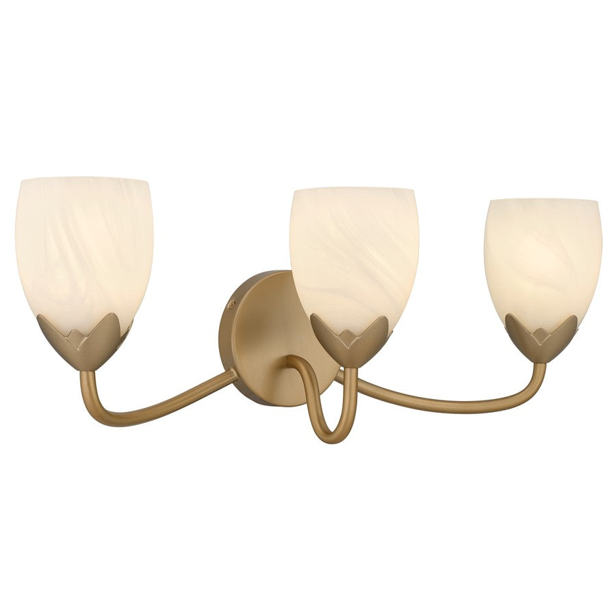 Quoizel Jacobs 3-Lt Brz Gold Vanity Light, Brz Gold - JACO8624BGD