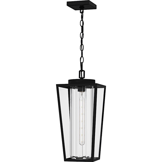 Quoizel Jett 1Lt Mini Pendant, Black/Clear/Ribbed/Clear - JET1509MBK