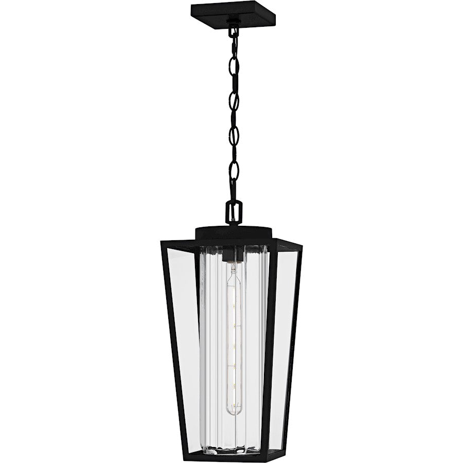 Quoizel Jett 1Lt 19" Outdoor Lantern, Black/Clear/Ribbed/Clear - JET1909MBK