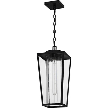 Jett 1Lt 19" Outdoor Lantern, Black/Clear/Ribbed/Clear