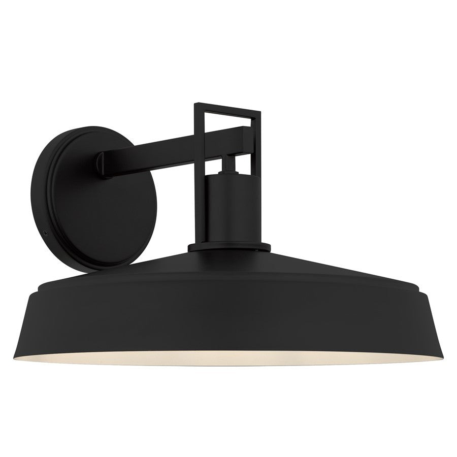 Quoizel Karson 1-Lt Matte Black Outdoor Wall Lantern, Matte Black - KAR8416MBK