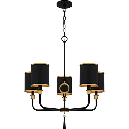Quoizel Lockery 5Light Chandelier, Matte Black/Metal - LKY5028MBK
