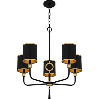 Lockery 5Light Chandelier, Matte Black/Metal