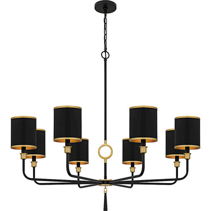 Quoizel Lockery 8Light Chandelier, Matte Black/Metal - LKY5040MBK