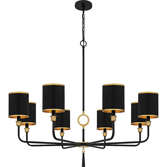 Quoizel Lockery 8Light Chandelier, Matte Black/Metal - LKY5040MBK