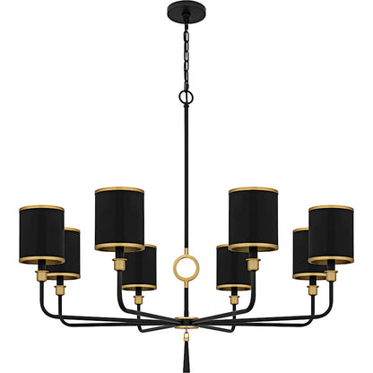 Lockery 8Light Chandelier, Matte Black/Metal
