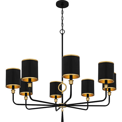 Lockery 8Light Chandelier, Matte Black/Metal