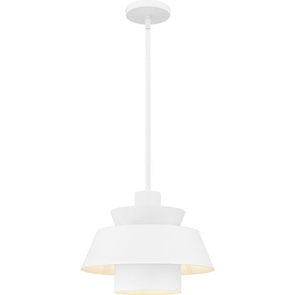 Quoizel Lumi 1Light Pendant, Matte White/Metal - LMI1814W