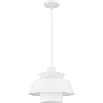 Lumi 1Light Pendant, Matte White/Metal