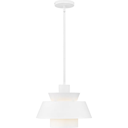 Lumi 1Light Pendant, Matte White/Metal