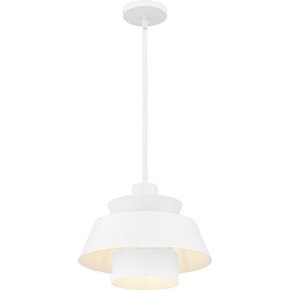 Lumi 1Light Pendant, Matte White/Metal