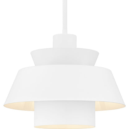 Lumi 1Light Pendant, Matte White/Metal