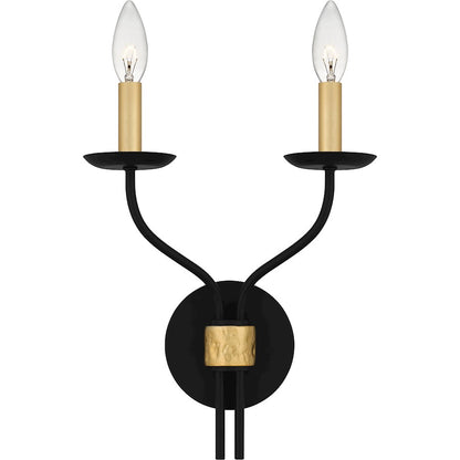 Margaret 2 Light Wall Sconce, Matte Black