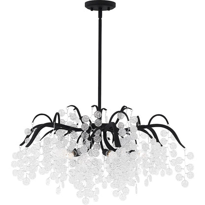 Maple 6 Light Chandelier, Earth Black