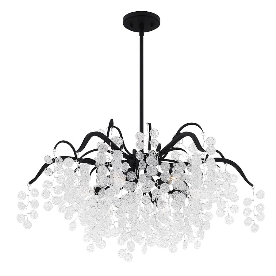 Maple 6 Light Chandelier, Earth Black