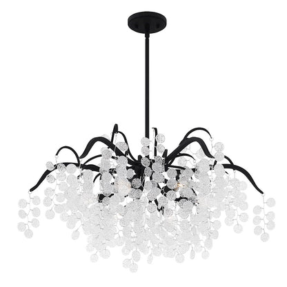 Maple 6 Light Chandelier, Earth Black