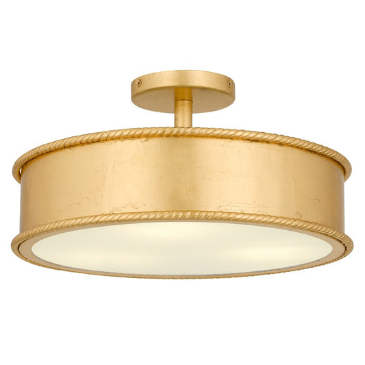 Quoizel Mara 3-Lt Gold Leaf Semi-Flush Mount, Gold Leaf - MARA1616GFL