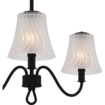 McKinney 3Lt Semi-Flush, Black/Clear/Sandblasted/Swirl