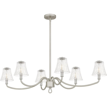 Quoizel McKinney 6Lt Island Light, Nickel/Clear Swirl - MCK644BN
