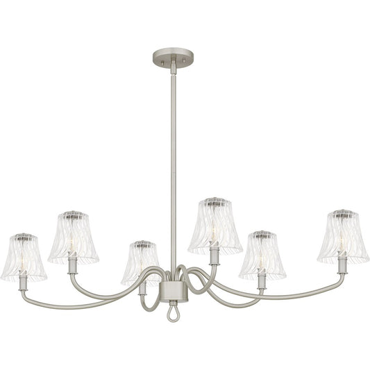 Quoizel McKinney 6Lt Island Light, Nickel/Clear Swirl - MCK644BN