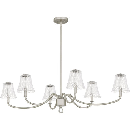 McKinney 6Lt Island Light, Nickel/Clear Swirl