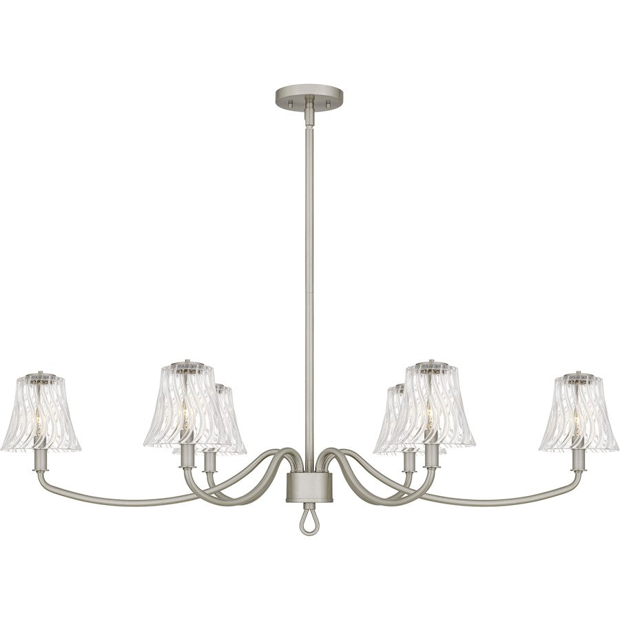 McKinney 6Lt Island Light, Nickel/Clear Swirl