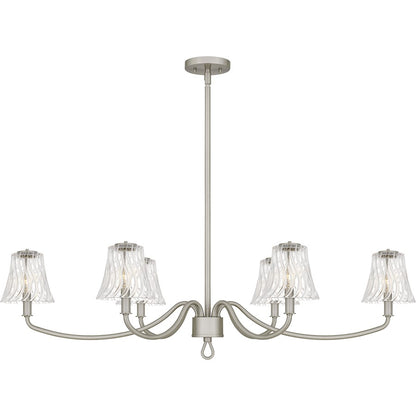 McKinney 6Lt Island Light, Nickel/Clear Swirl