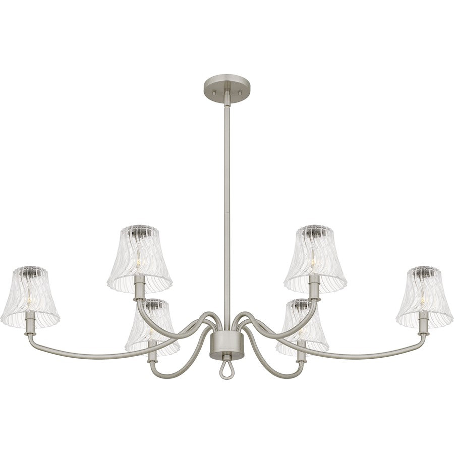 McKinney 6Lt Island Light, Nickel/Clear Swirl
