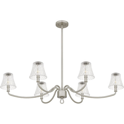 McKinney 6Lt Island Light, Nickel/Clear Swirl