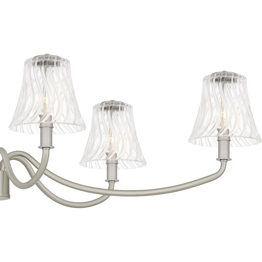 McKinney 6Lt Island Light, Nickel/Clear Swirl