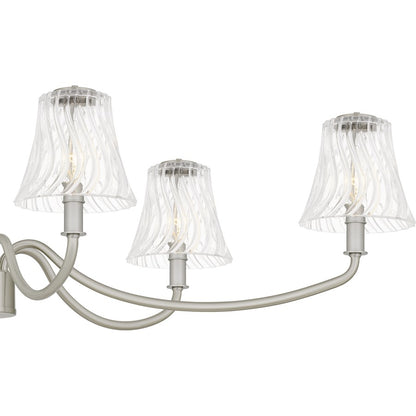 McKinney 6Lt Island Light, Nickel/Clear Swirl