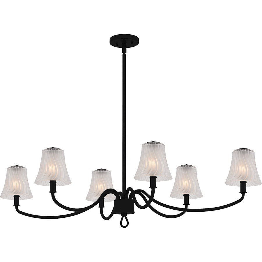 Quoizel McKinney 6Lt Island Light, Black/Clear/Sandblasted/Swirl - MCK644MBK