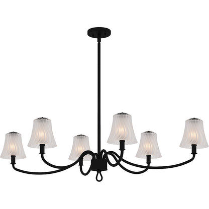 Quoizel McKinney 6Lt Island Light, Black/Clear/Sandblasted/Swirl - MCK644MBK