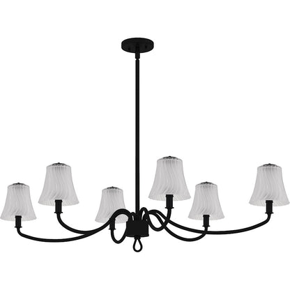 McKinney 6Lt Island Light, Black/Clear/Sandblasted/Swirl
