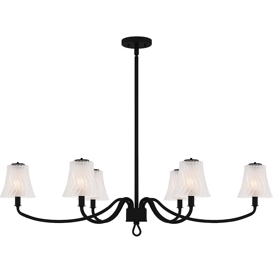 McKinney 6Lt Island Light, Black/Clear/Sandblasted/Swirl