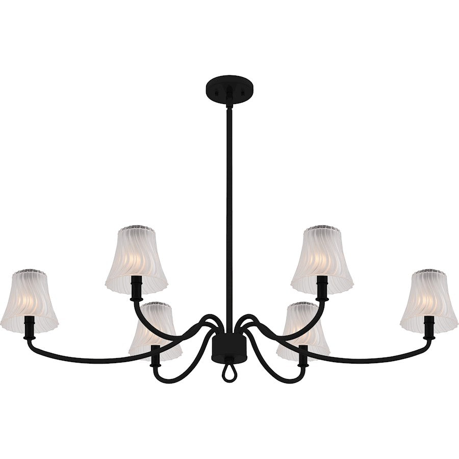 McKinney 6Lt Island Light, Black/Clear/Sandblasted/Swirl