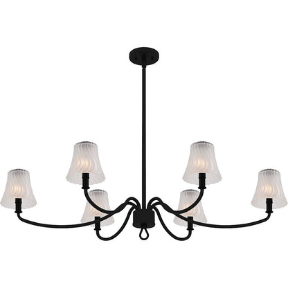 McKinney 6Lt Island Light, Black/Clear/Sandblasted/Swirl