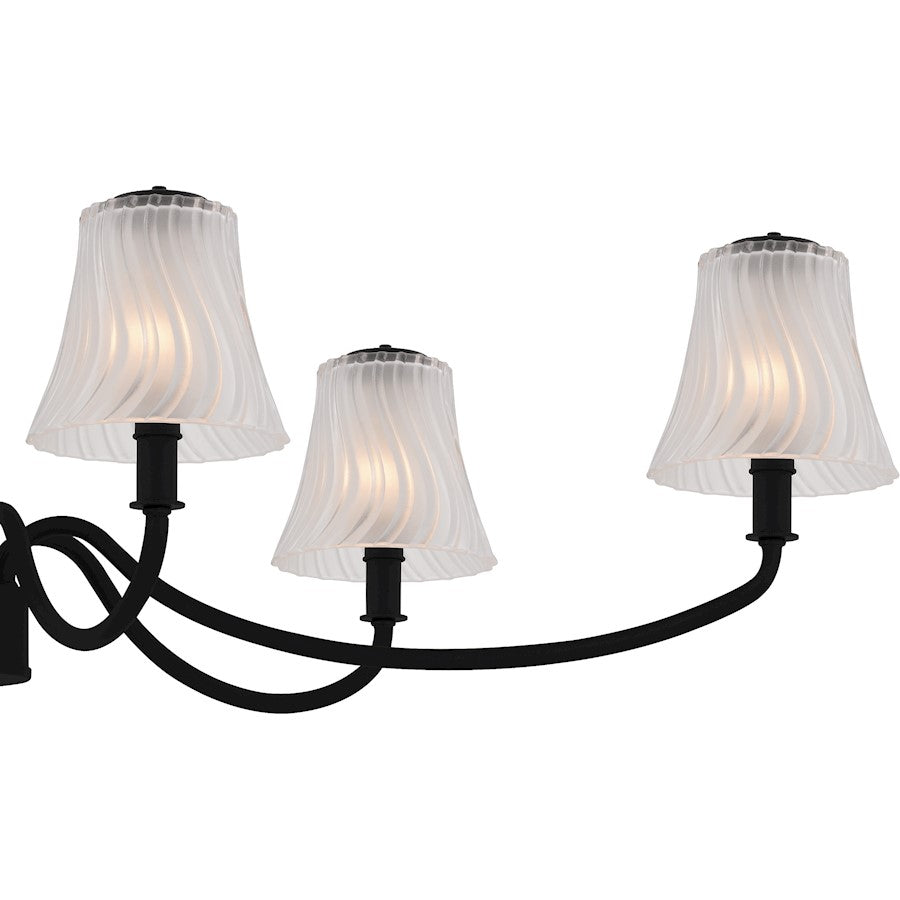 McKinney 6Lt Island Light, Black/Clear/Sandblasted/Swirl