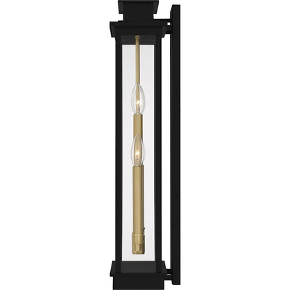 Noelle 4Lt Outdoor Lantern, Black/Clear/Clear Panel Side