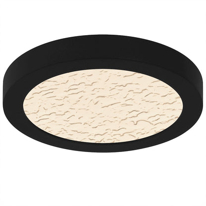 Quoizel Outskirts LED 8" Flush Mount, Black/Clear Textured Acrylic - OSTC1708EK