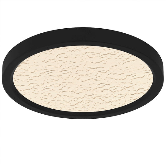 Quoizel Outskirts LED 11" Flush Mount, Black/Clear Textured Acrylic - OSTC1711EK