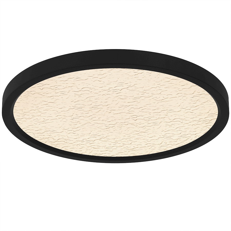 Quoizel Outskirts LED 15" Flush Mount, Black/Clear Textured Acrylic - OSTC1715EK