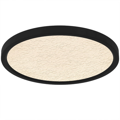 Quoizel Outskirts LED 15" Flush Mount, Black/Clear Textured Acrylic - OSTC1715EK