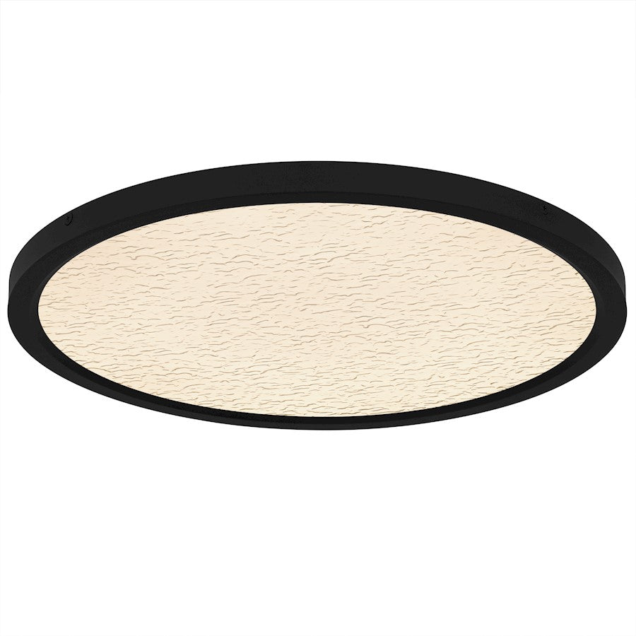 Quoizel Outskirts LED 20" Flush Mount, Black/Clear Textured Acrylic - OSTC1720EK